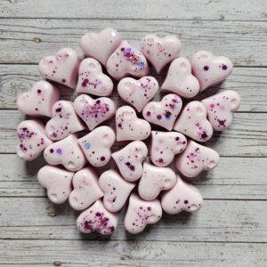 Calming purple (sivka), srčki 3 kom